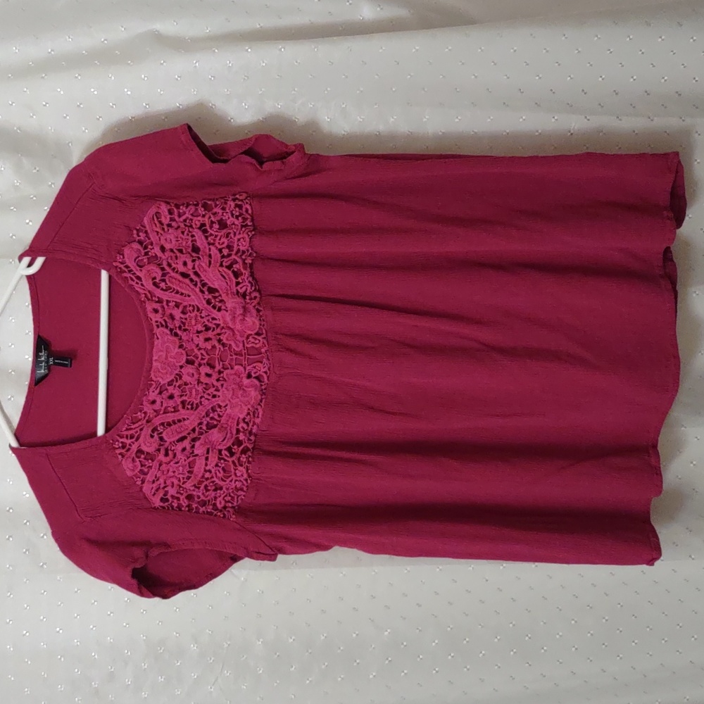 🍁4/$25 Women's Nicole Miller Blouse, size XXL fushia